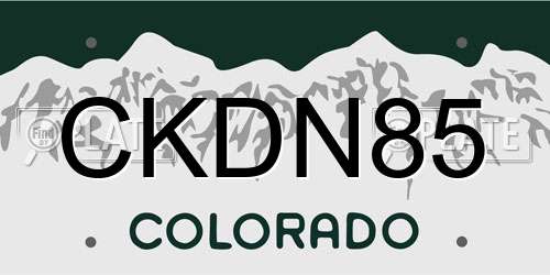 CKDN85 Colorado License Plate