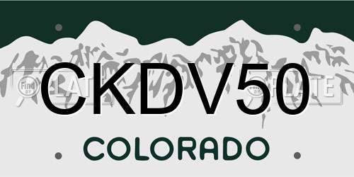 CKDV50 Colorado License Plate