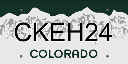 CKEH24 Colorado License Plate