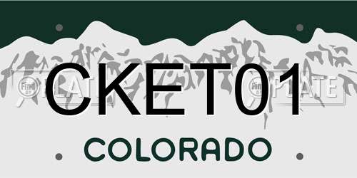 CKET01 Colorado License Plate
