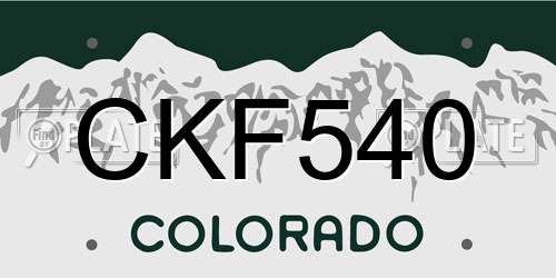 CKF540 Colorado License Plate
