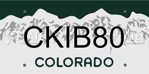 CKIB80 Colorado License Plate