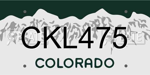 CKL475 Colorado License Plate
