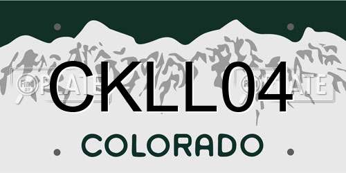 CKLL04 Colorado License Plate