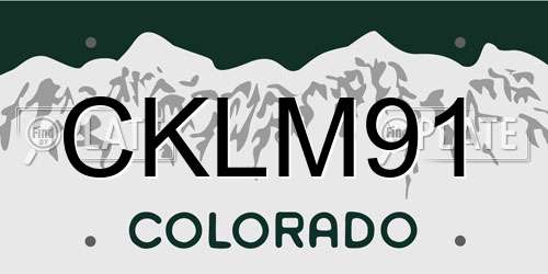 CKLM91 Colorado License Plate