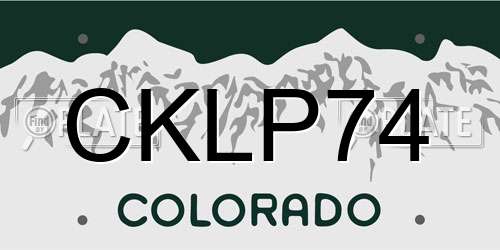 CKLP74 Colorado License Plate
