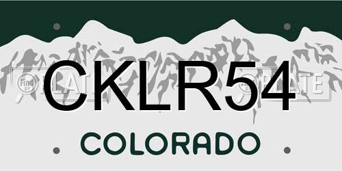 CKLR54 Colorado License Plate