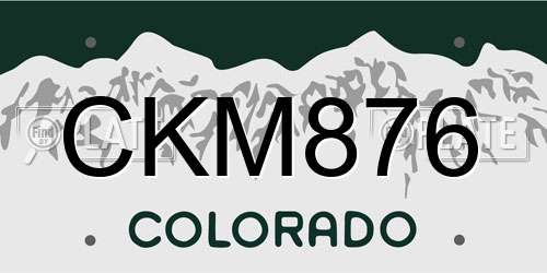 CKM876 Colorado License Plate