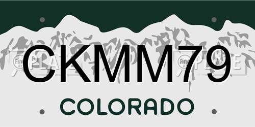 CKMM79 Colorado License Plate
