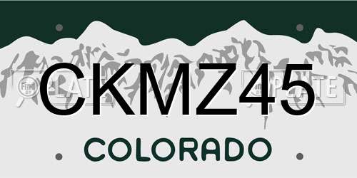 CKMZ45 Colorado License Plate