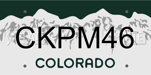 CKPM46 Colorado License Plate