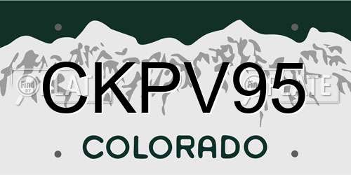 CKPV95 Colorado License Plate