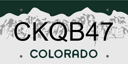 CKQB47 Colorado License Plate