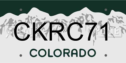 CKRC71 Colorado License Plate