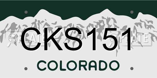 CKS151 Colorado License Plate