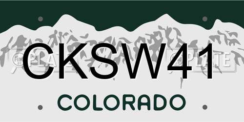 CKSW41 Colorado License Plate