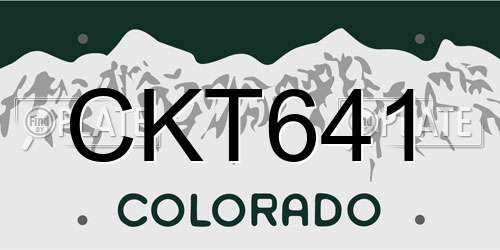 CKT641 Colorado License Plate