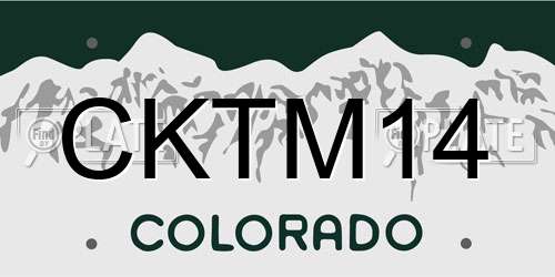 CKTM14 Colorado License Plate
