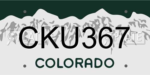 CKU367 Colorado License Plate