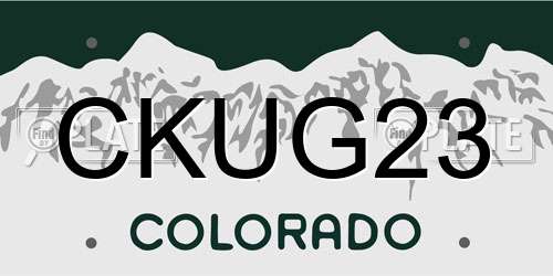 CKUG23 Colorado License Plate