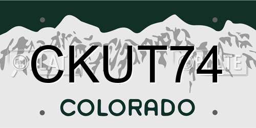 CKUT74 Colorado License Plate