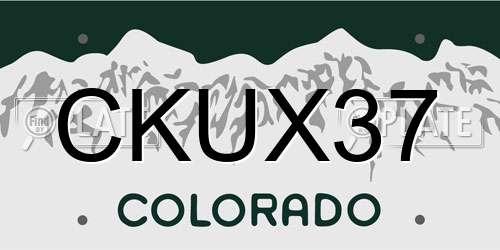 CKUX37 Colorado License Plate