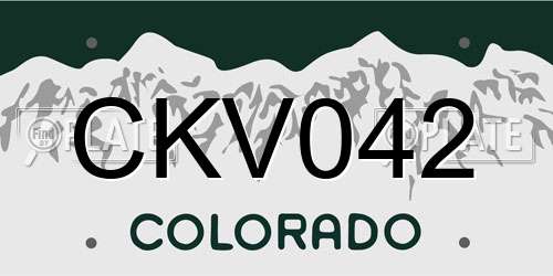 CKV042 Colorado License Plate