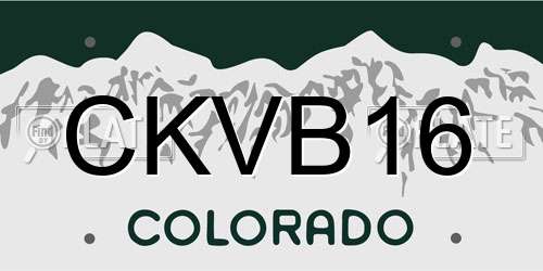 CKVB16 Colorado License Plate