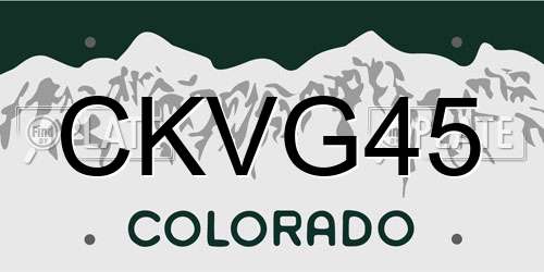 CKVG45 Colorado License Plate