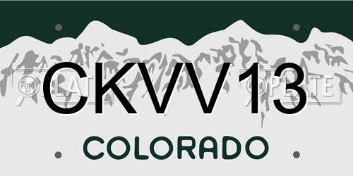 CKVV13 Colorado License Plate