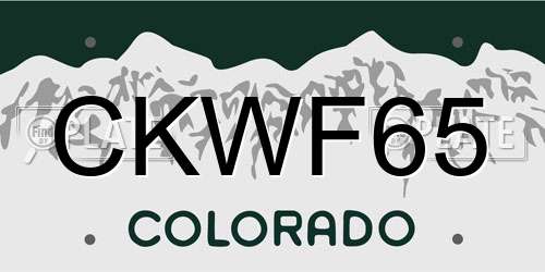 CKWF65 Colorado License Plate