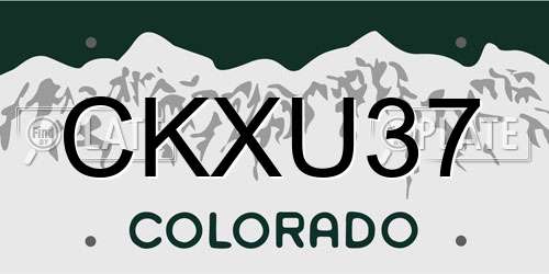 CKXU37 Colorado License Plate