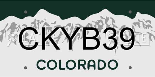 CKYB39 Colorado License Plate