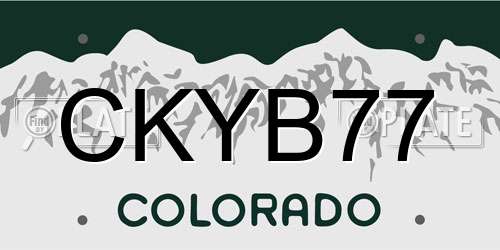 CKYB77 Colorado License Plate