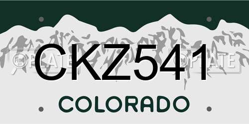 CKZ541 Colorado License Plate