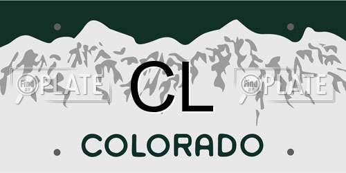 CL Colorado License Plate