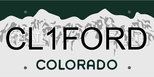 CL1FORD Colorado License Plate
