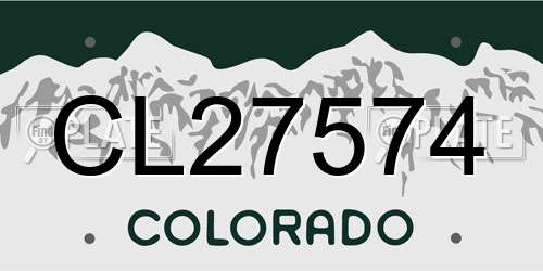 CL27574 Colorado License Plate