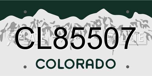 CL85507 Colorado License Plate