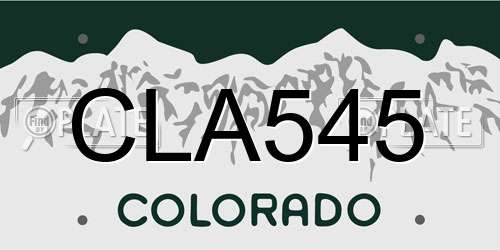 CLA545 Colorado License Plate