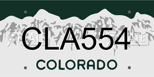 CLA554 Colorado License Plate