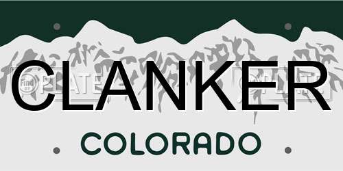 CLANKER Colorado License Plate