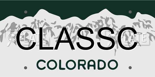 CLASSC Colorado License Plate