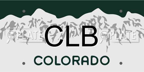 CLB Colorado License Plate