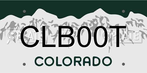 CLB00T Colorado License Plate