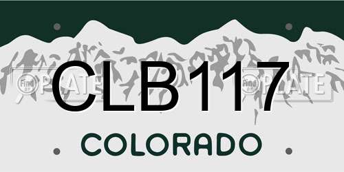 CLB117 Colorado License Plate