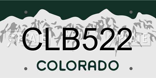 CLB522 Colorado License Plate