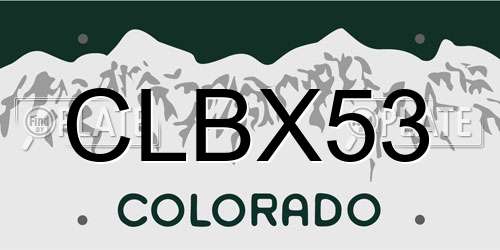 CLBX53 Colorado License Plate