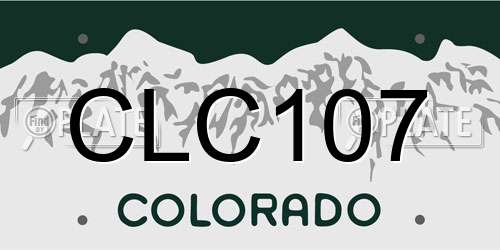 CLC107 Colorado License Plate