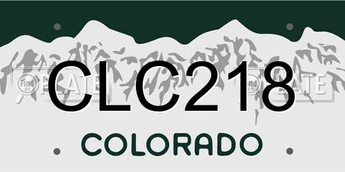 CLC218 Colorado License Plate